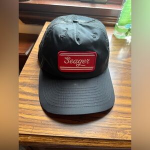 Seager Grit Co.Snapback Black/ Red Adult Summer nylon cotton, mesh trucker Hat